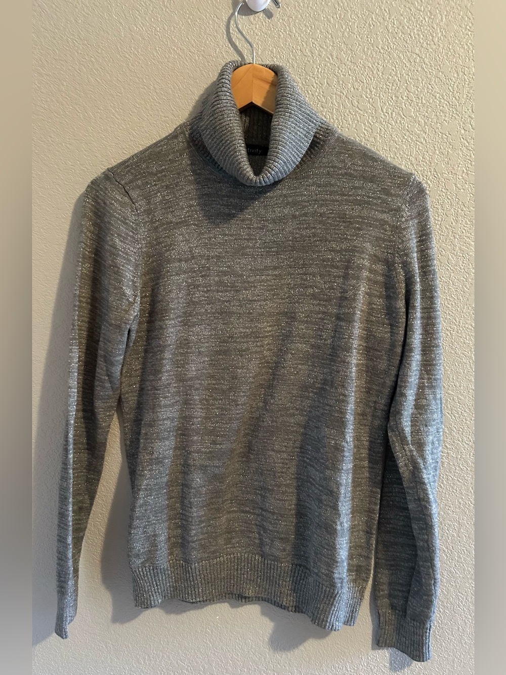 Relativity Women's Sparkling Gray Turtleneck Sweater